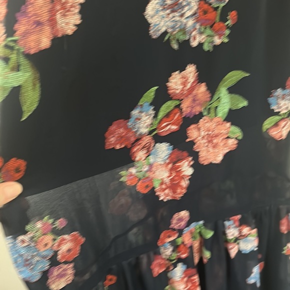 Navy Blue Floral Maxi Dress - Picture 5 of 5